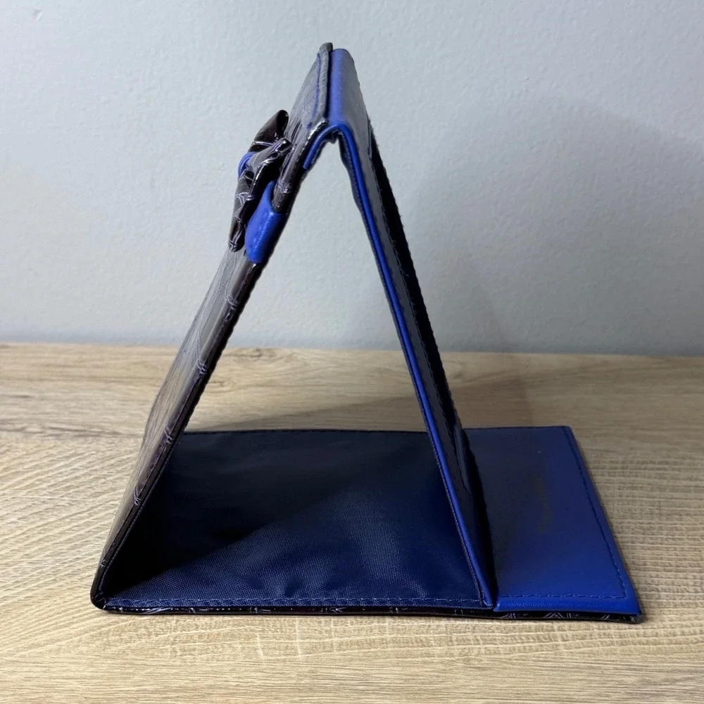 SeneGence International Blue‎ Purple Crocodile Bow Travel Vanity Folding Mirror